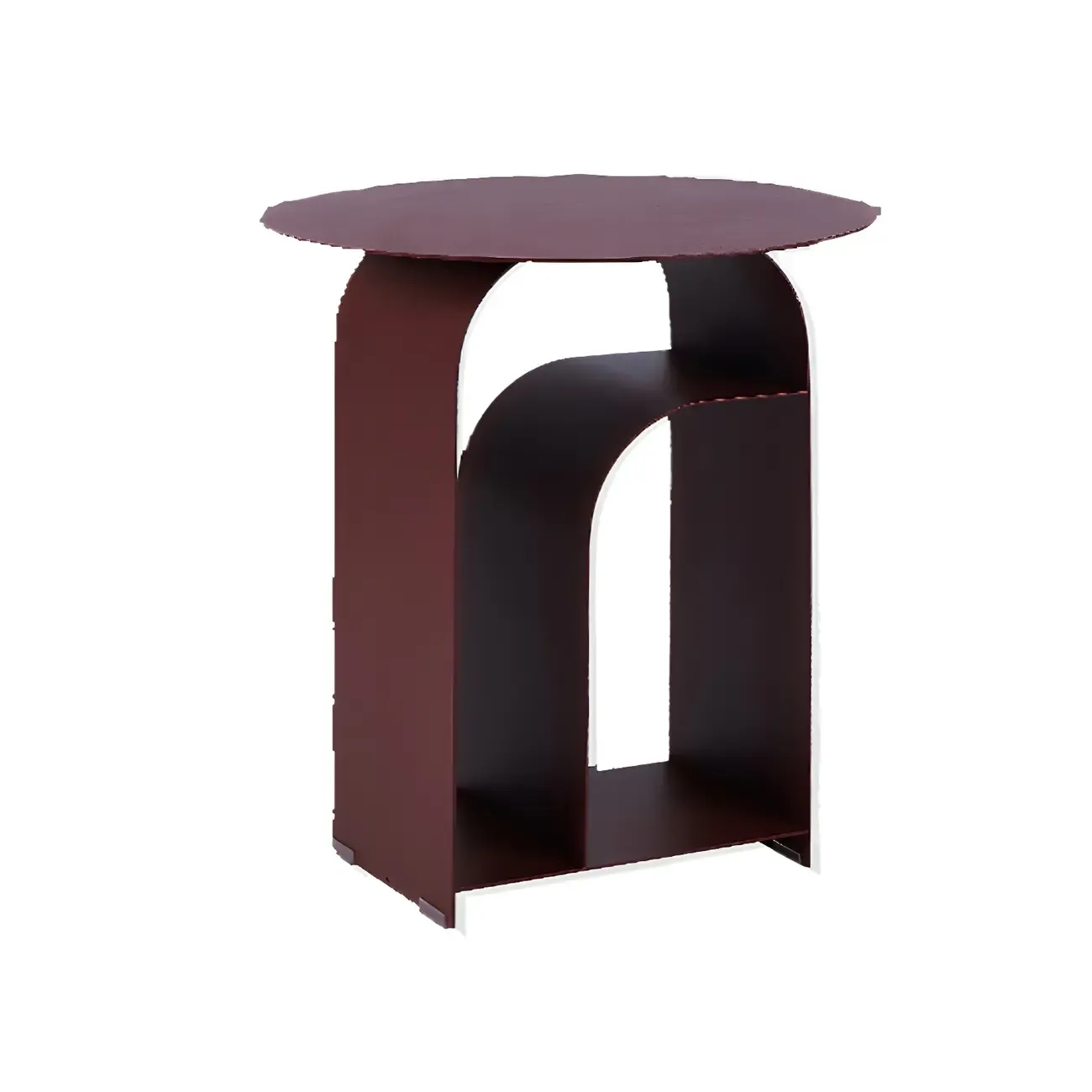 Simplistic White Metal Bedside Table with Open Storage Image - 5