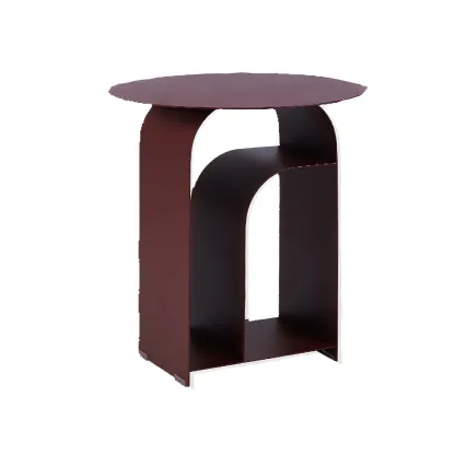 Simplistic White Metal Bedside Table with Open Storage Image - 5