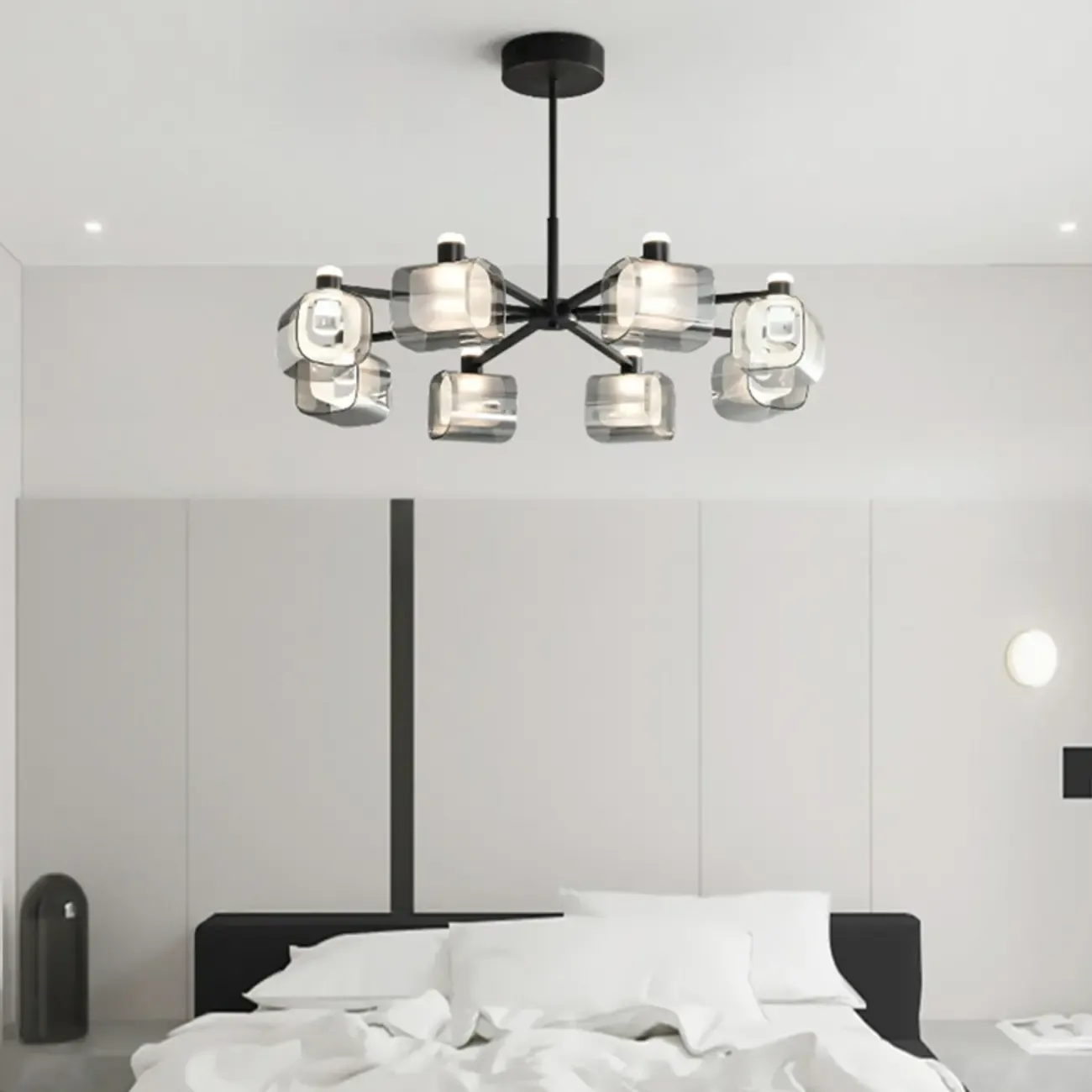 Modern Clear Glass Chandelier with Adjustable Hanging Length Image - 4
