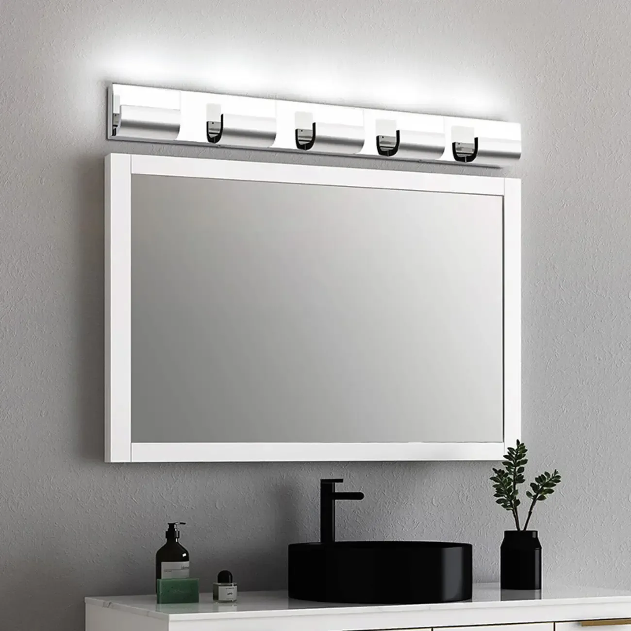 Bathroom Vanity Wall Lights Over Mirror with Lampshade | HomeyFad