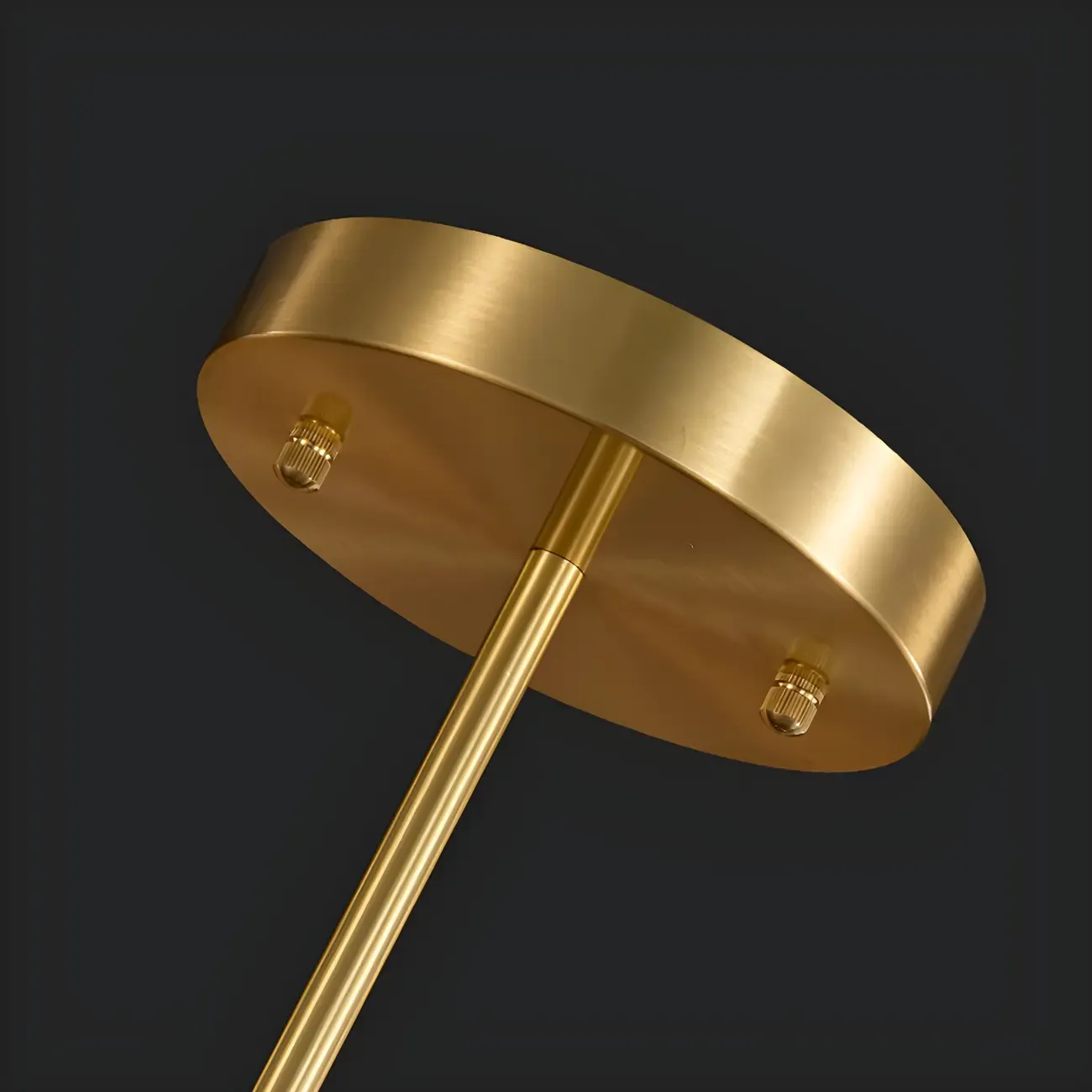 Brass Geometric Island Pendant Light with Glass Floral Shape Image - 7