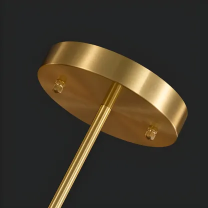 Brass Geometric Island Pendant Light with Glass Floral Shape Image - 7