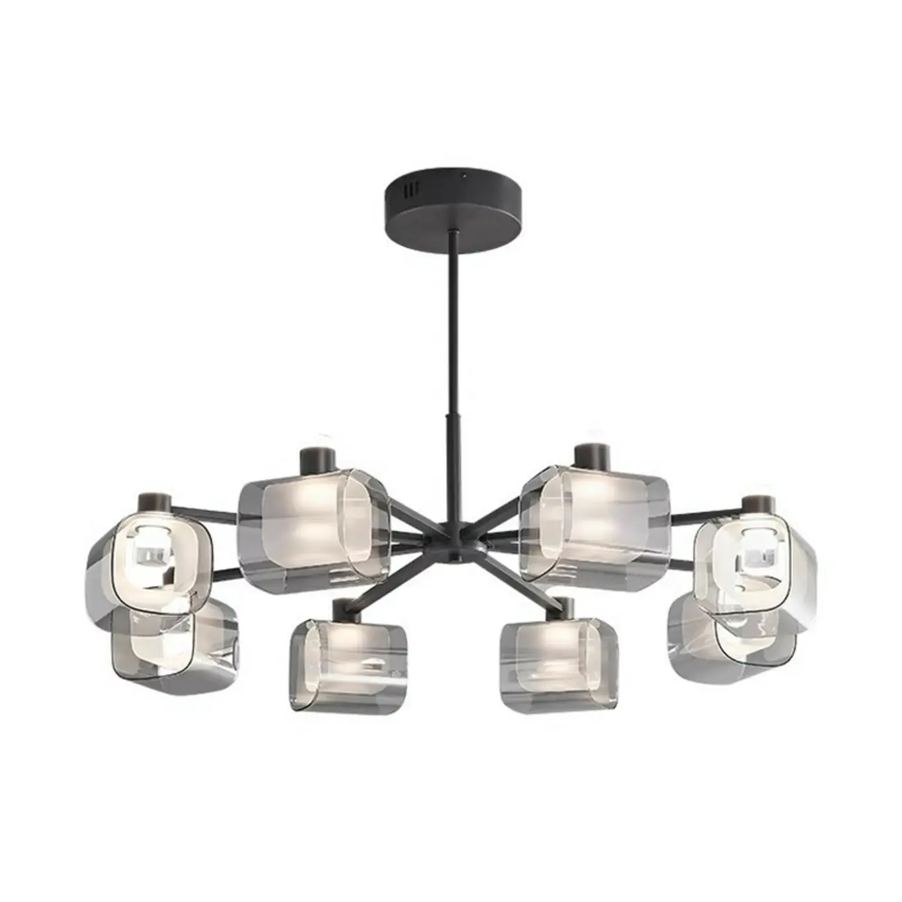 Modern Clear Glass Chandelier with Adjustable Hanging Length Image - 5 | homeyfad