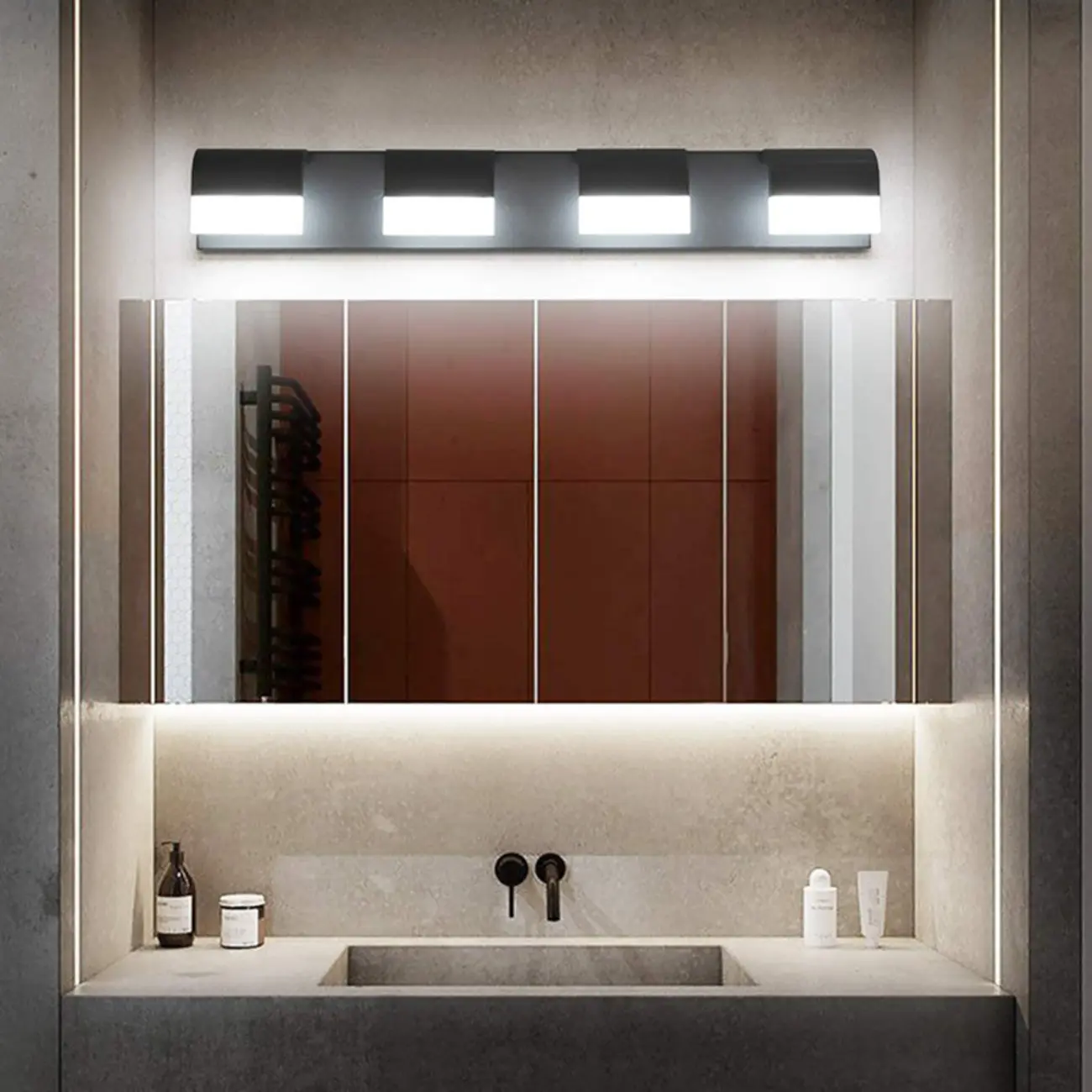 Bathroom Vanity Wall Lights Over Mirror with Lampshade  Image - 8 | homeyfad