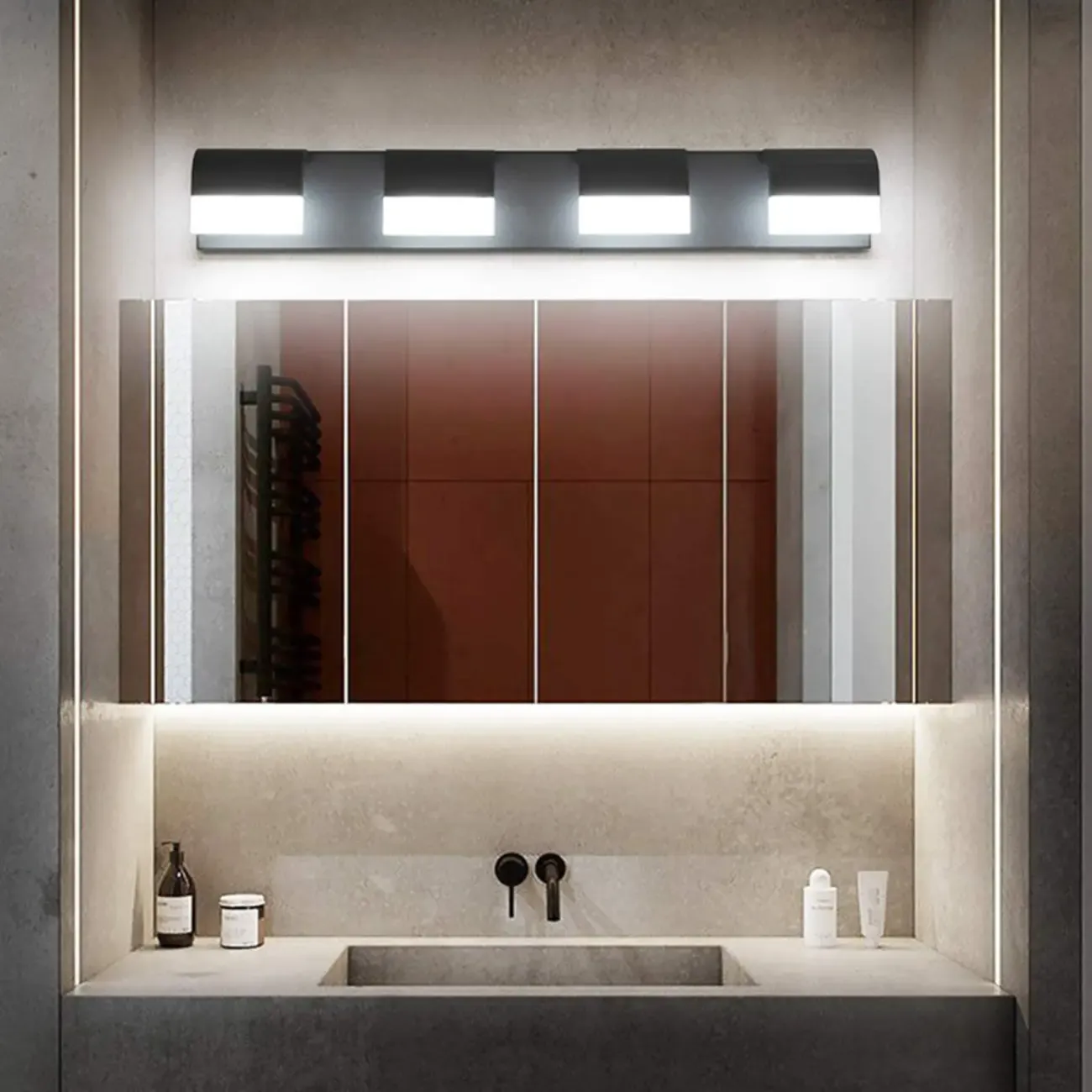 Bathroom Vanity Wall Lights Over Mirror with Lampshade  Image - 8