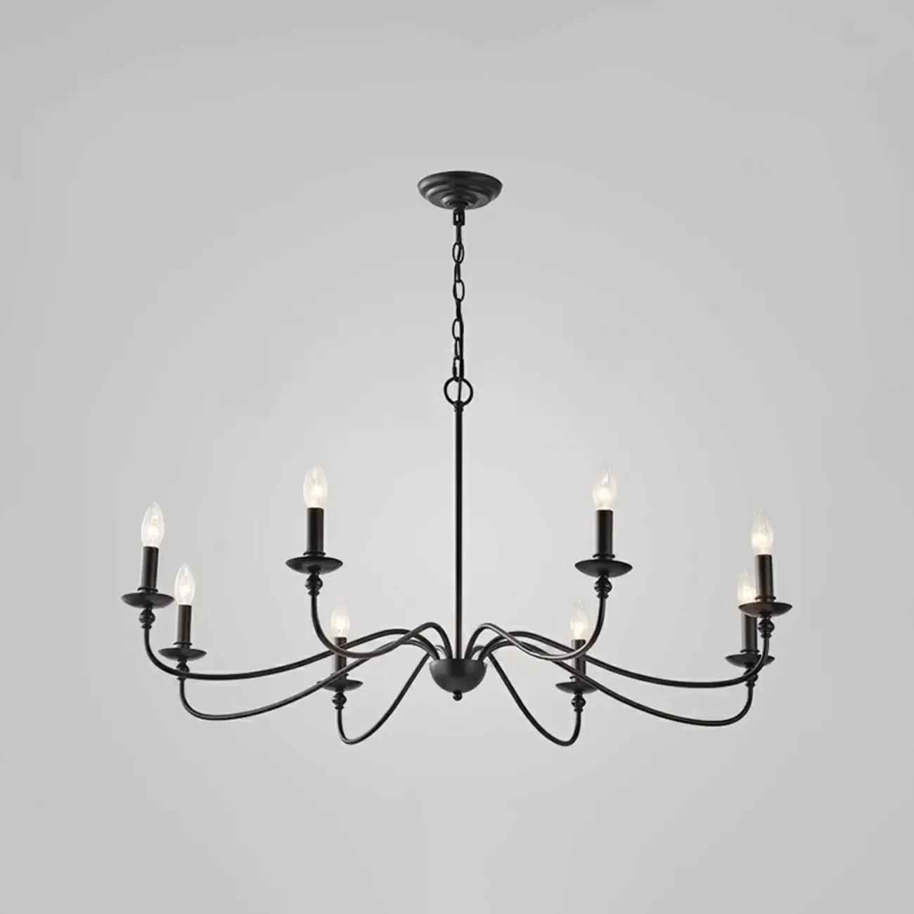 8-Light Vintage Elegant Candle Chandelier for Living Room Image - 9