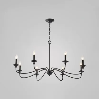 8-Light Vintage Elegant Candle Chandelier for Living Room Image - 9