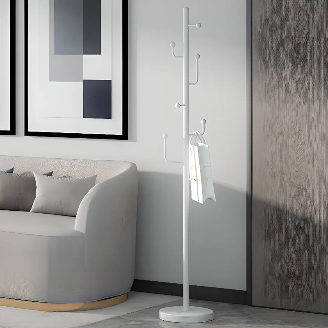 Glam Black Metal Freestanding Coat Rack Image - 7 | homeyfad