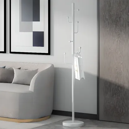Glam Black Metal Freestanding Coat Rack Image - 7