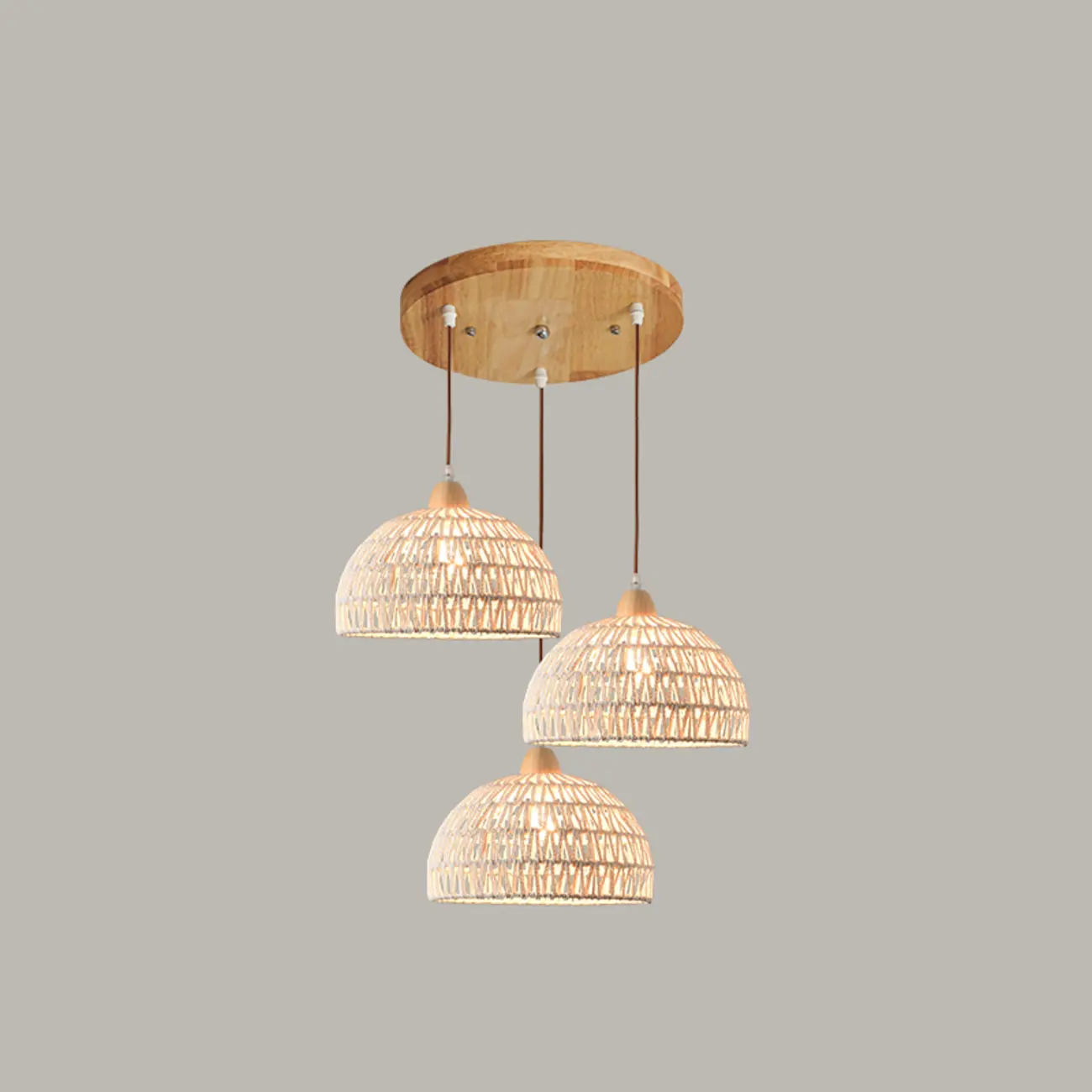 Natural Rattan Dome Pendant Lamp for Living Room Image - 9 | homeyfad