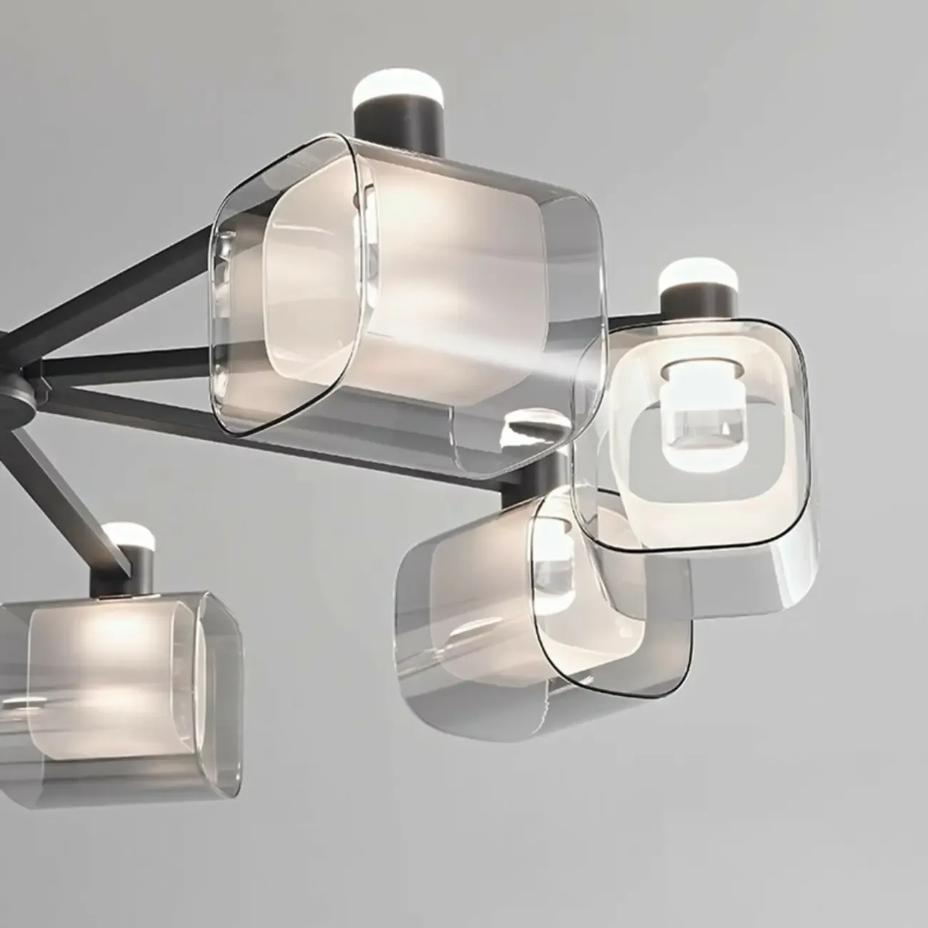 Modern Clear Glass Chandelier with Adjustable Hanging Length Image - 6