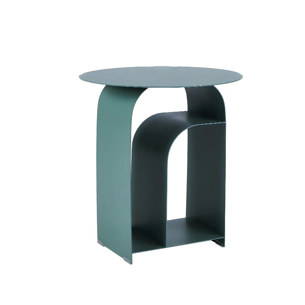 Simplistic White Metal Bedside Table with Open Storage Image - 8 | homeyfad