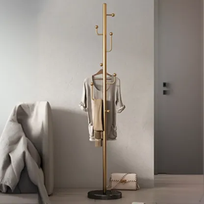 Glam Black Metal Freestanding Coat Rack Image - 8