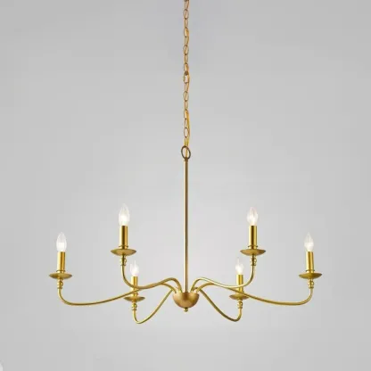8-Light Vintage Elegant Candle Chandelier for Living Room Image - 11