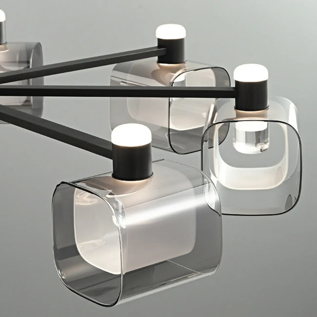 Modern Clear Glass Chandelier with Adjustable Hanging Length Image - 8 | homeyfad