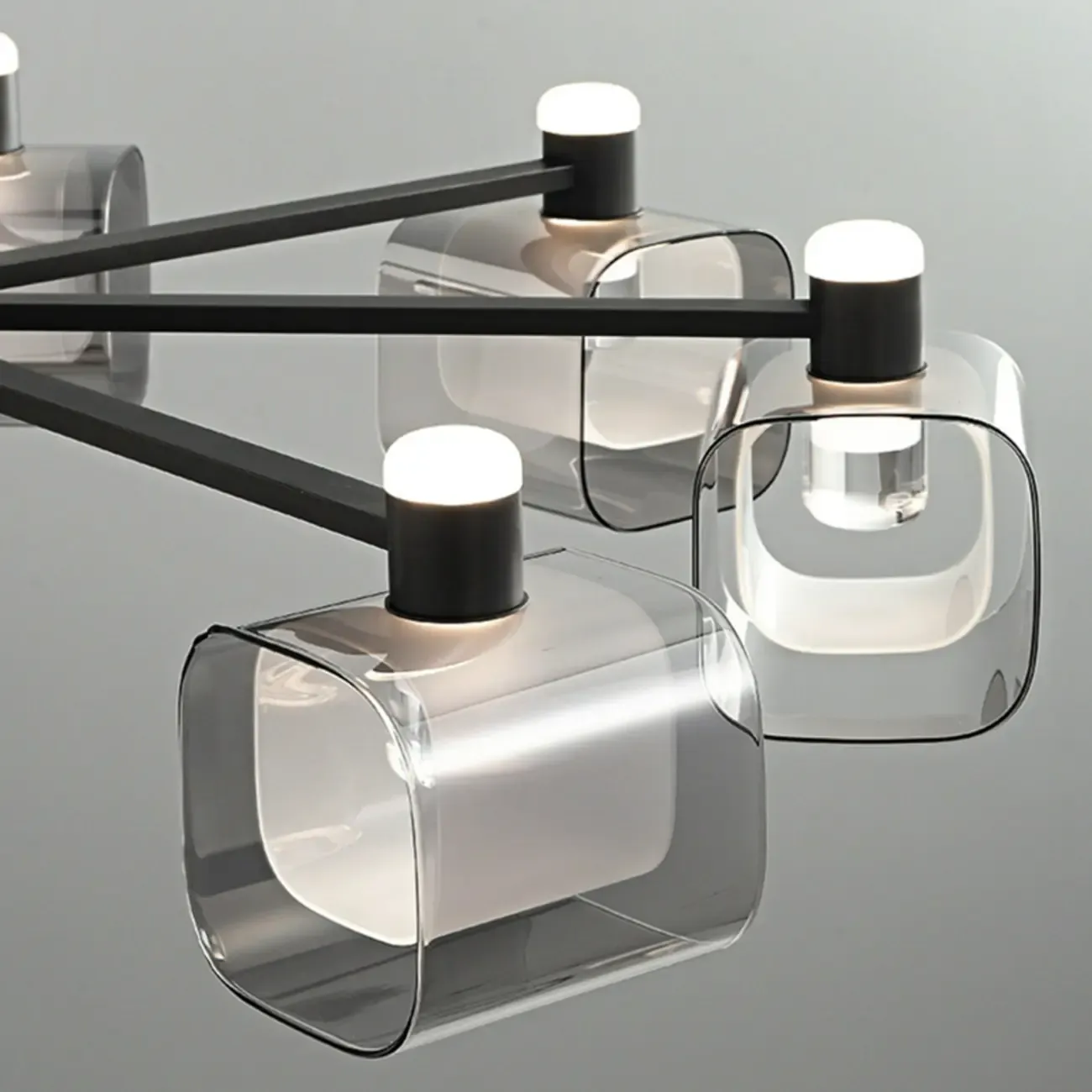 Modern Clear Glass Chandelier with Adjustable Hanging Length Image - 8