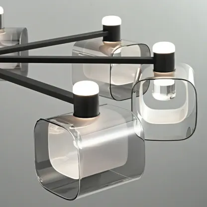 Modern Clear Glass Chandelier with Adjustable Hanging Length Image - 8