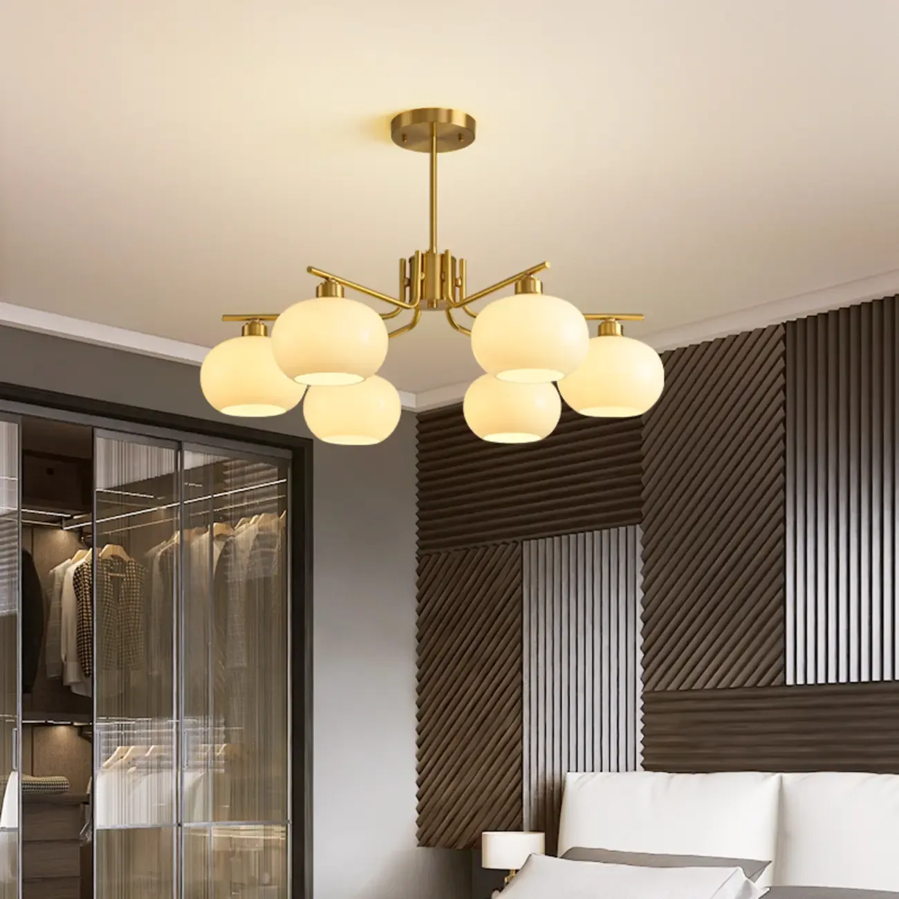 Modern Glass Globe Chandelier Adjustable Hanging Length Image - 28