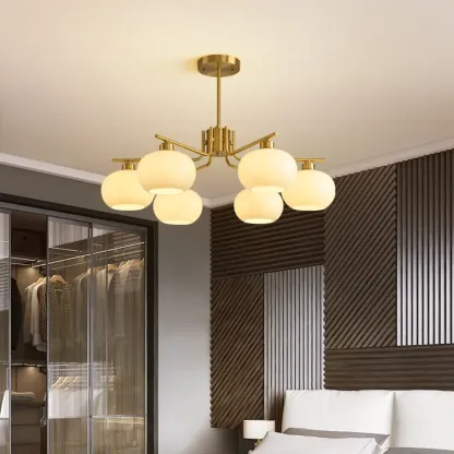 Modern Glass Globe Chandelier Adjustable Hanging Length Image - 28