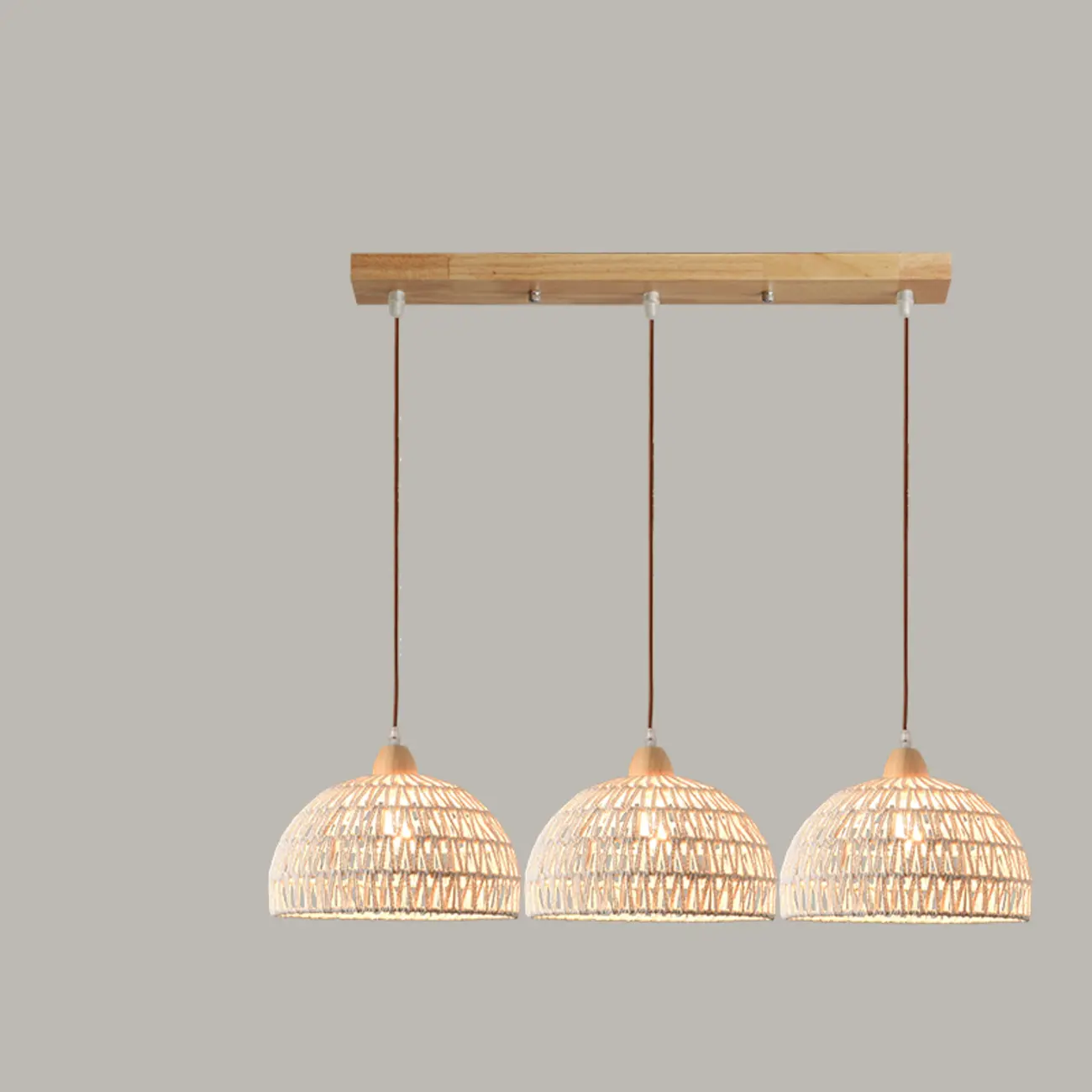 Natural Rattan Dome Pendant Lamp for Living Room Image - 11 | homeyfad