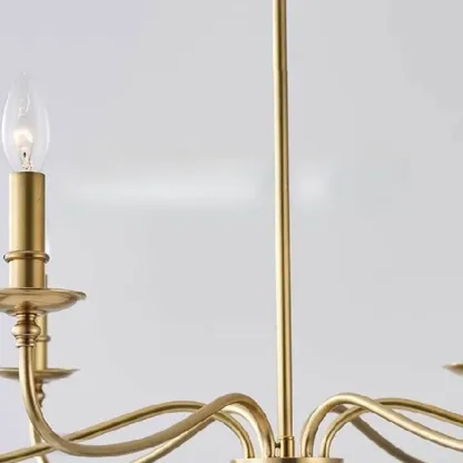 8-Light Vintage Elegant Candle Chandelier for Living Room Image - 13