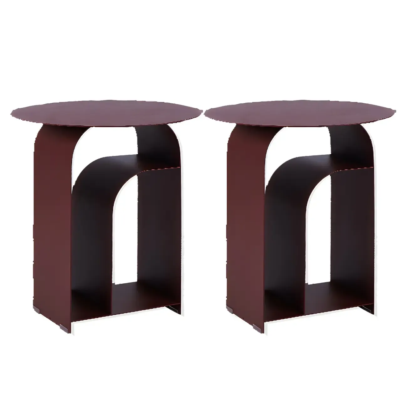 Simplistic White Metal Bedside Table with Open Storage Image - 11