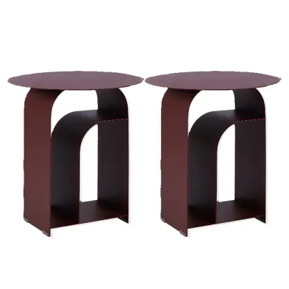 Simplistic White Metal Bedside Table with Open Storage Image - 11