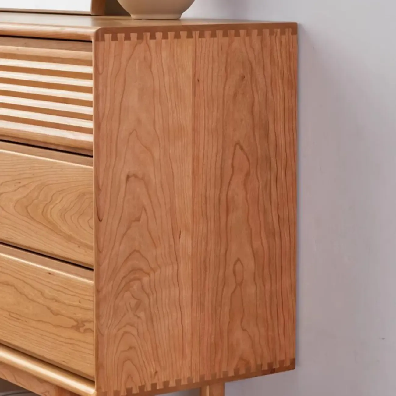 Modern Brown Wood Double Dresser with 9 Drawers Image - 7
