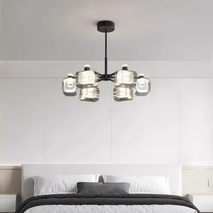 Modern Clear Glass Chandelier with Adjustable Hanging Length Image - 10