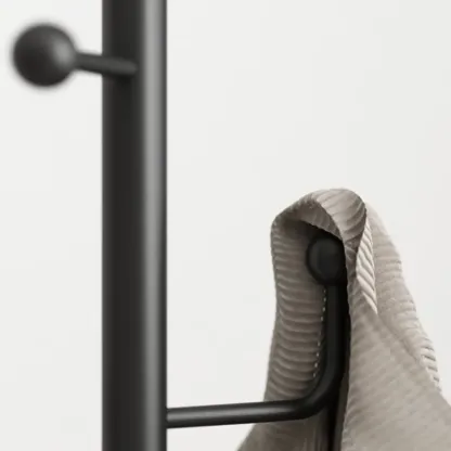 Glam Black Metal Freestanding Coat Rack Image - 12