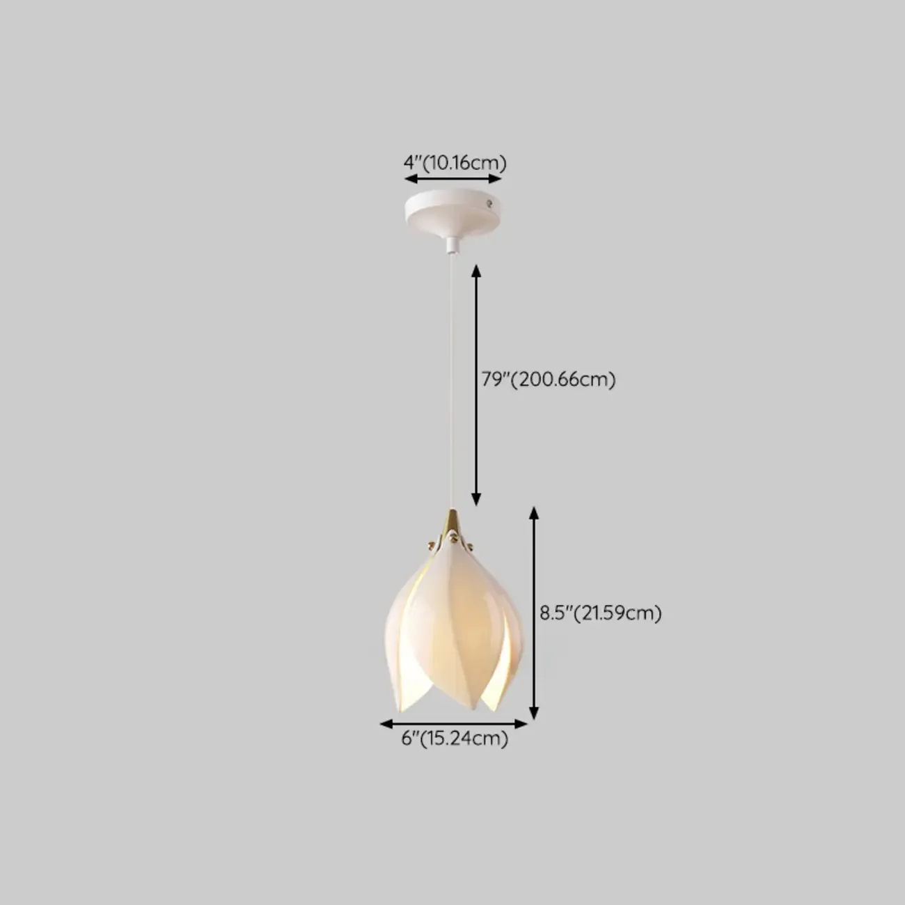 Elegant Ceramic Bud Shape LED Pendant Lamp for Modern Living Room #size