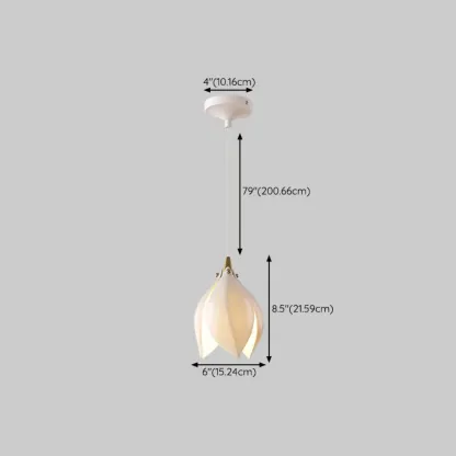 Elegant Ceramic Bud Shape LED Pendant Lamp for Modern Living Room #size