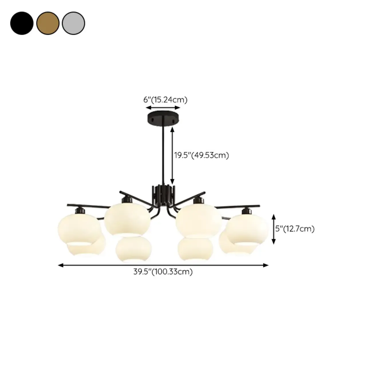 Modern Glass Globe Chandelier Adjustable Hanging Length Image - 31