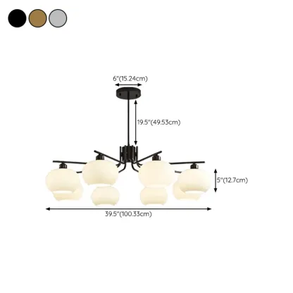 Modern Glass Globe Chandelier Adjustable Hanging Length Image - 31