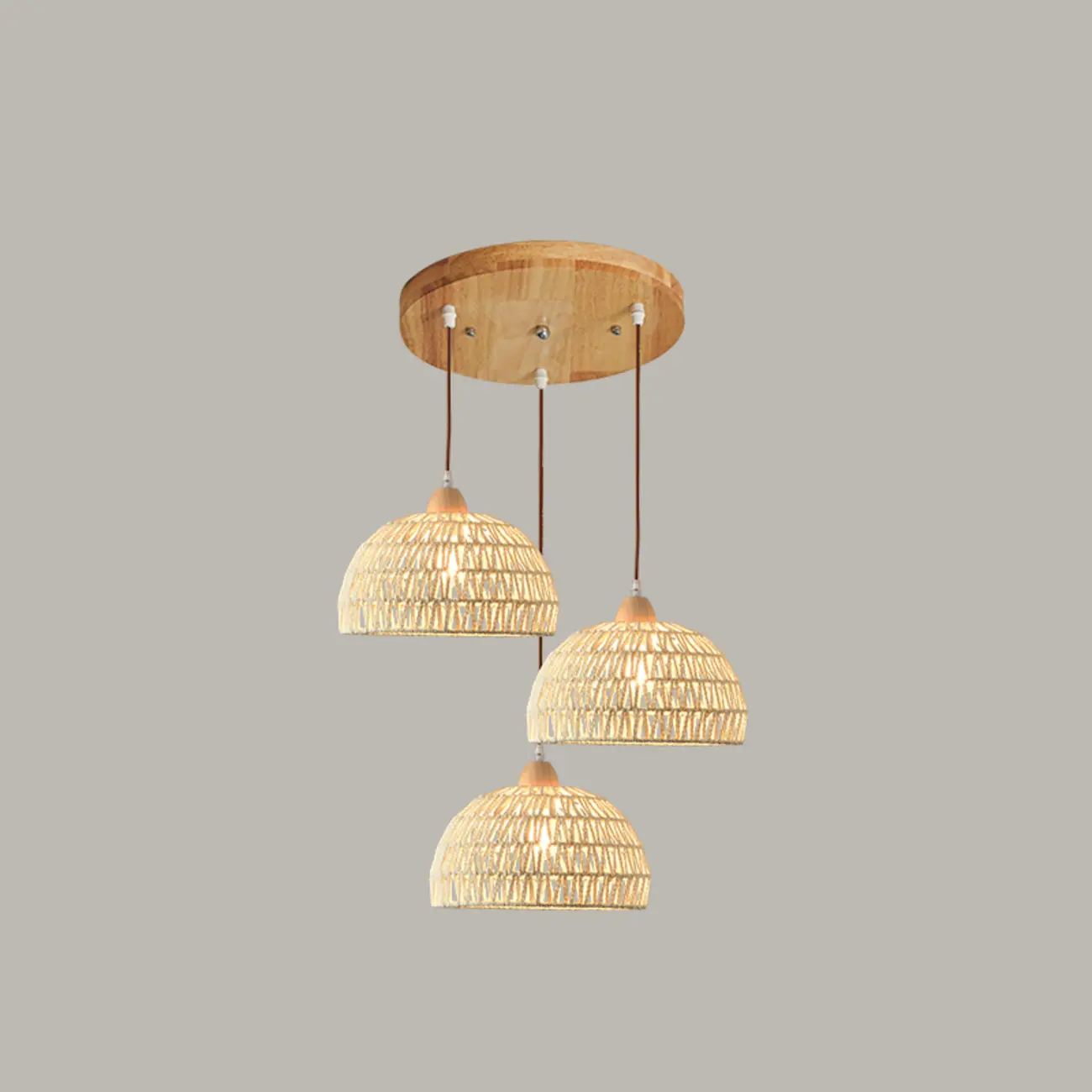 Natural Rattan Dome Pendant Lamp for Living Room Image - 14 | homeyfad
