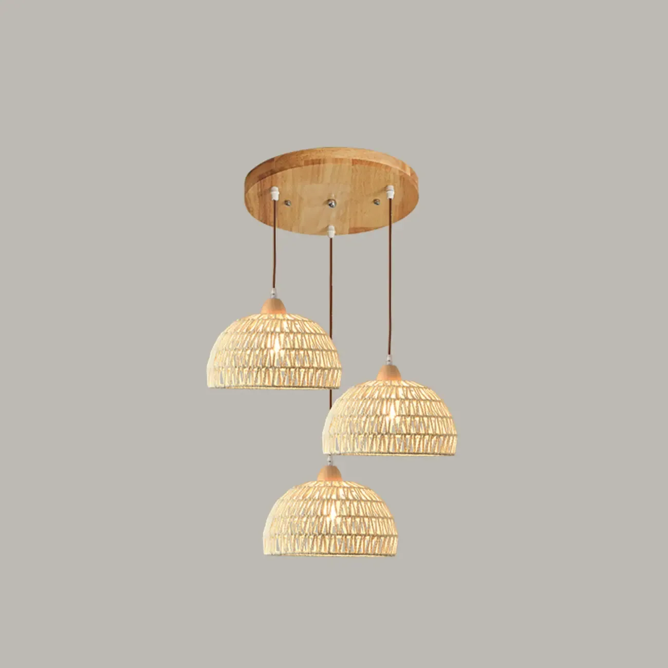 Natural Rattan Dome Pendant Lamp for Living Room Image - 14