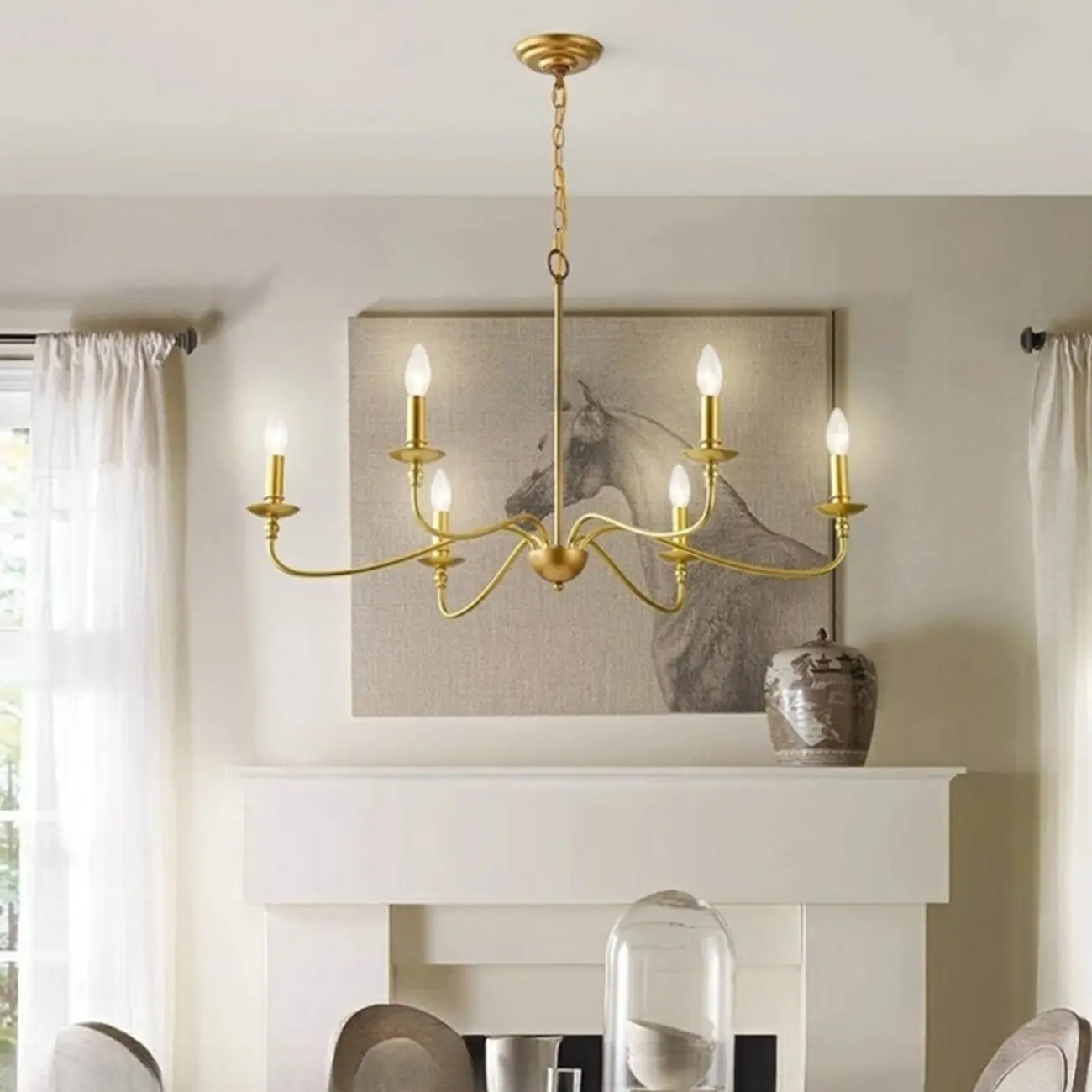 8-Light Vintage Elegant Candle Chandelier for Living Room Image - 16 | homeyfad