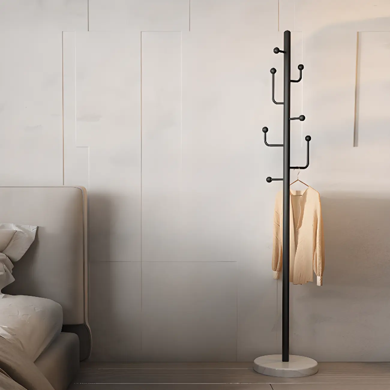 Glam Black Metal Freestanding Coat Rack Image - 13 | homeyfad