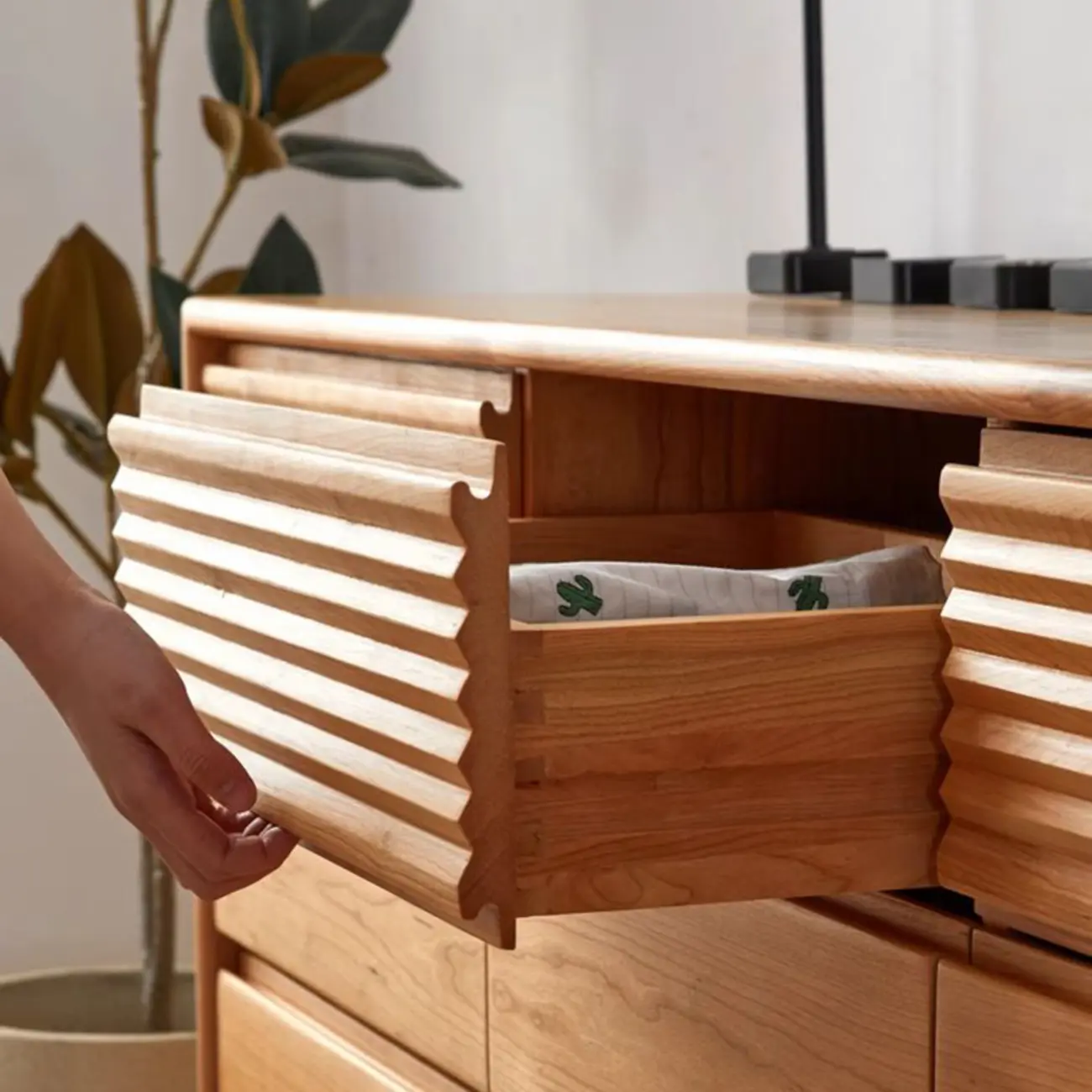 Modern Brown Wood Double Dresser with 9 Drawers Image - 9 | homeyfad