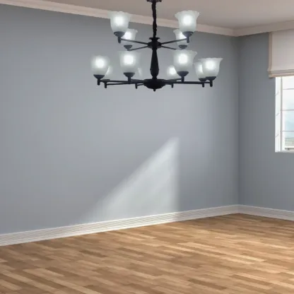 Vintage Metal Chandelier with Tulip Glass for Living Room Image - 8