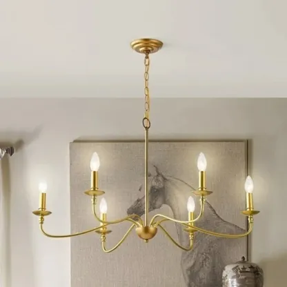 8-Light Vintage Elegant Candle Chandelier for Living Room Image - 17