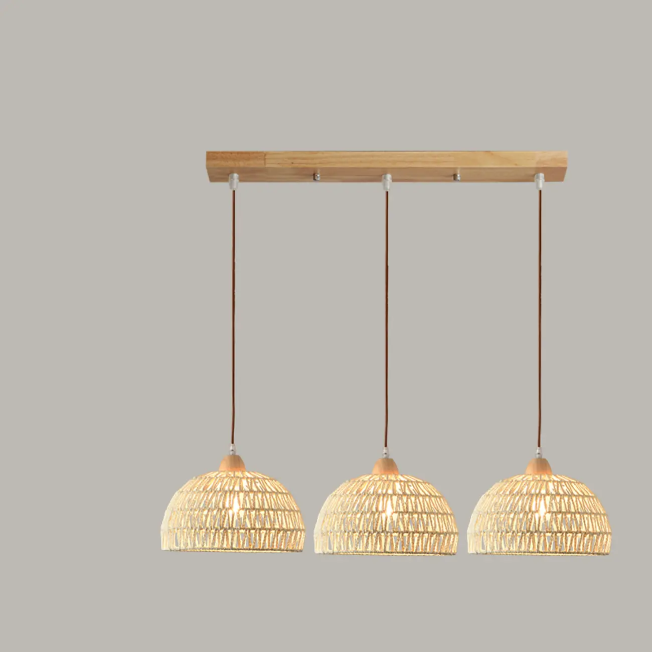 Natural Rattan Dome Pendant Lamp for Living Room Image - 15 | homeyfad