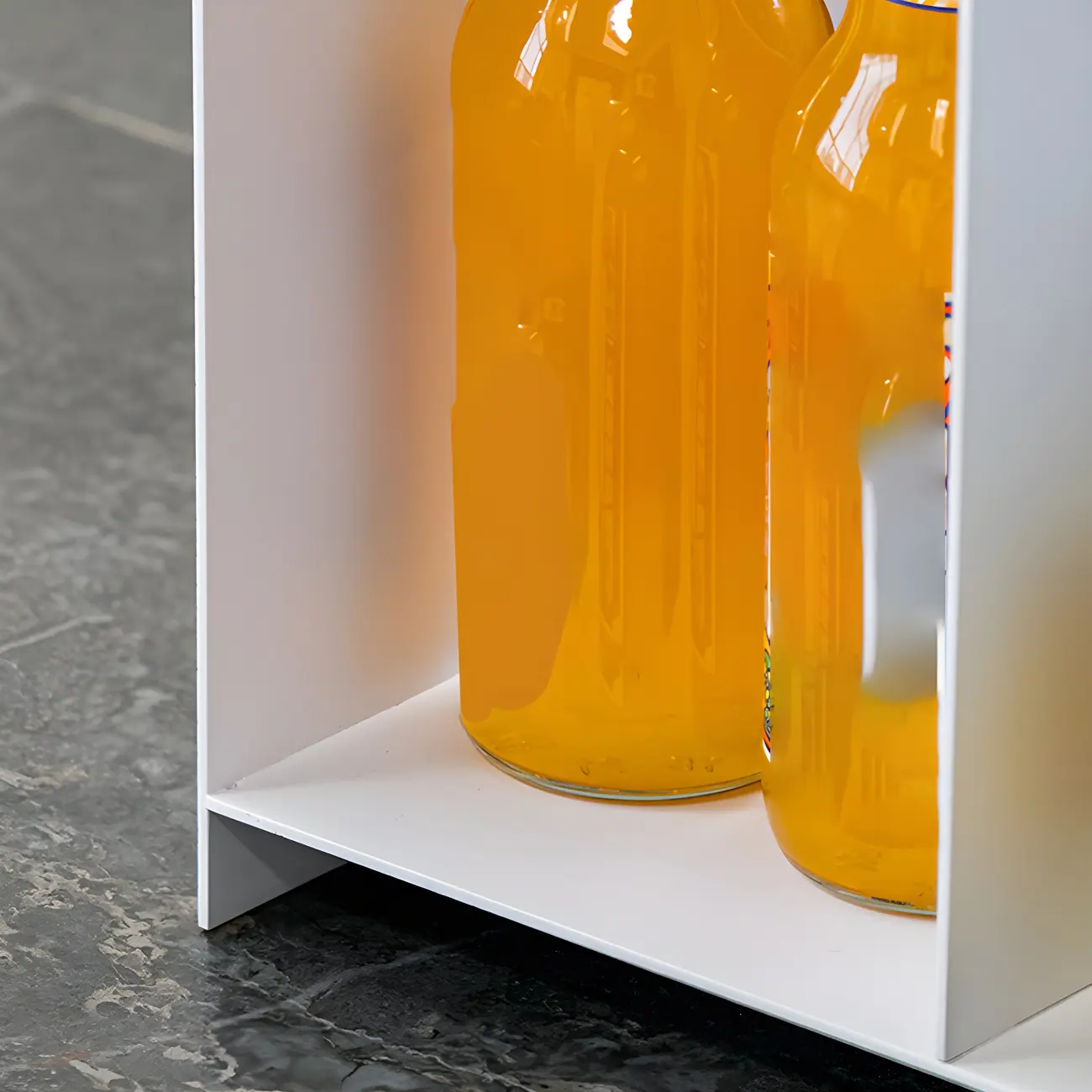 Simplistic White Metal Bedside Table with Open Storage Image - 14 | homeyfad