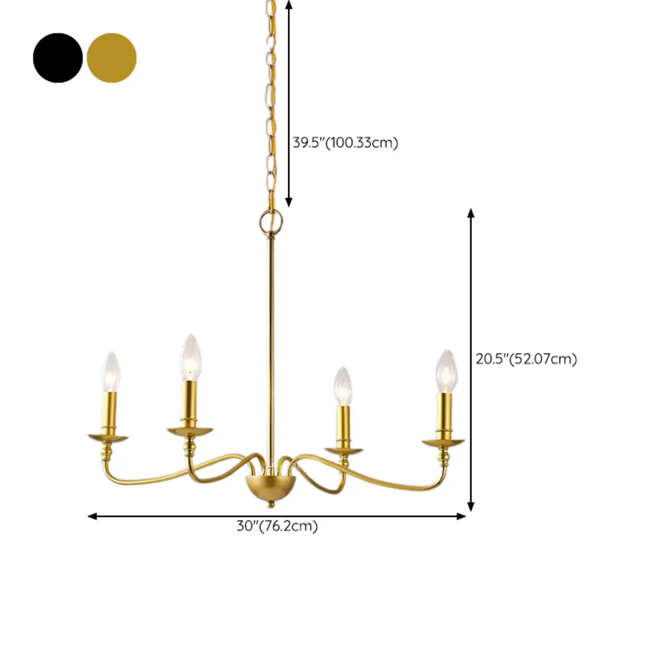 8-Light Vintage Elegant Candle Chandelier for Living Room #size | homeyfad