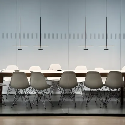 Sleek LED Minimalist Disc Shape Pendant Light for Dining Room Decor Image - 4