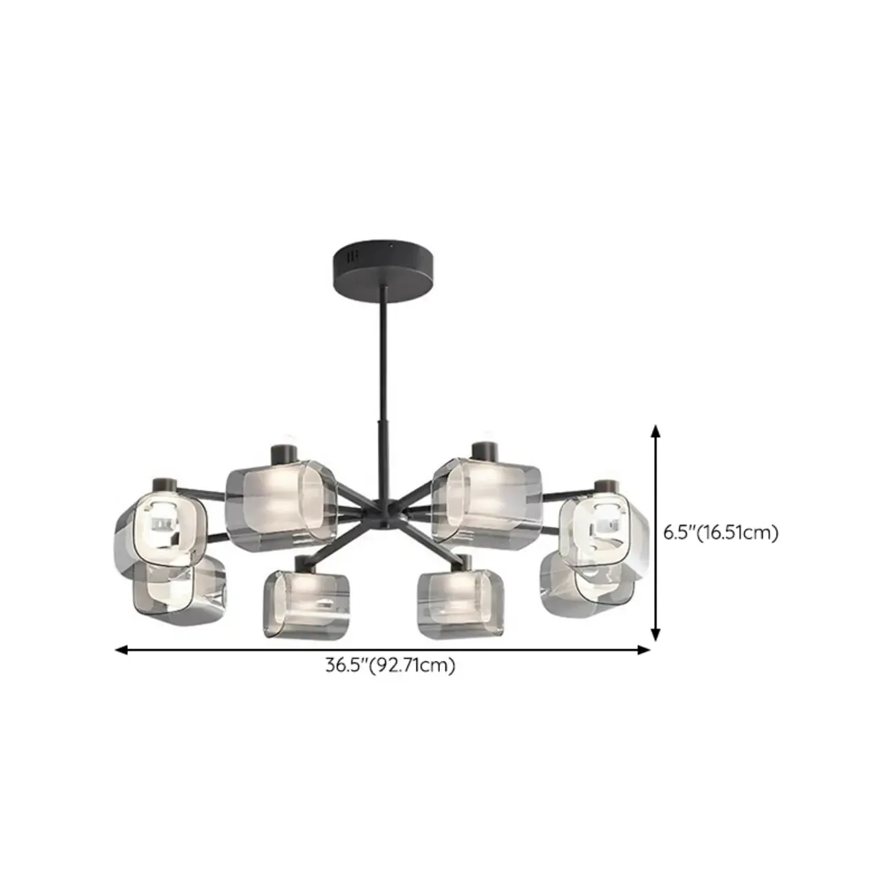 Modern Clear Glass Chandelier with Adjustable Hanging Length Image - 15