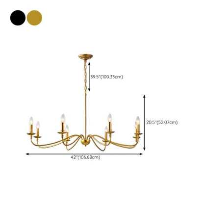 8-Light Vintage Elegant Candle Chandelier for Living Room Image - 20