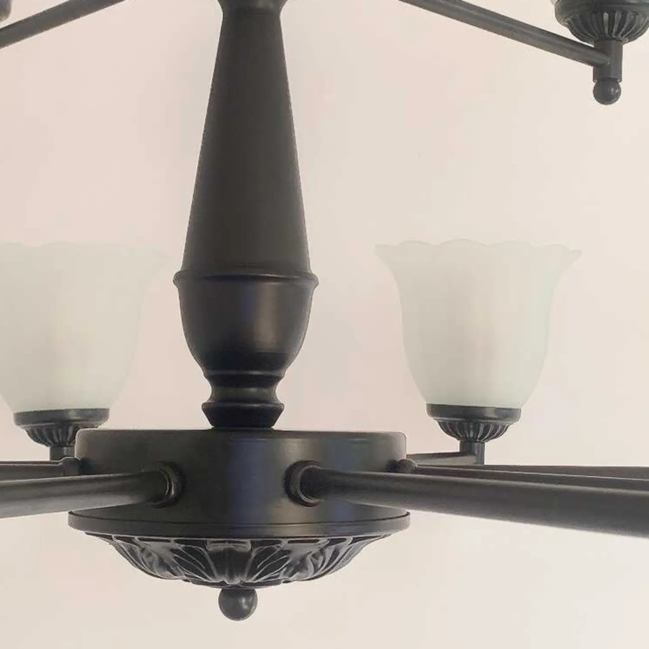 Vintage Metal Chandelier with Tulip Glass for Living Room Image - 11 | homeyfad