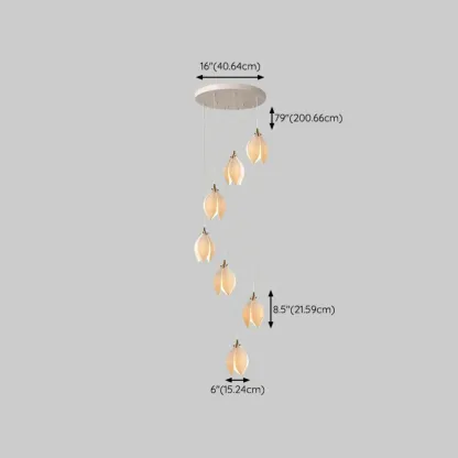 Elegant Ceramic Bud Shape LED Pendant Lamp for Modern Living Room Image - 23