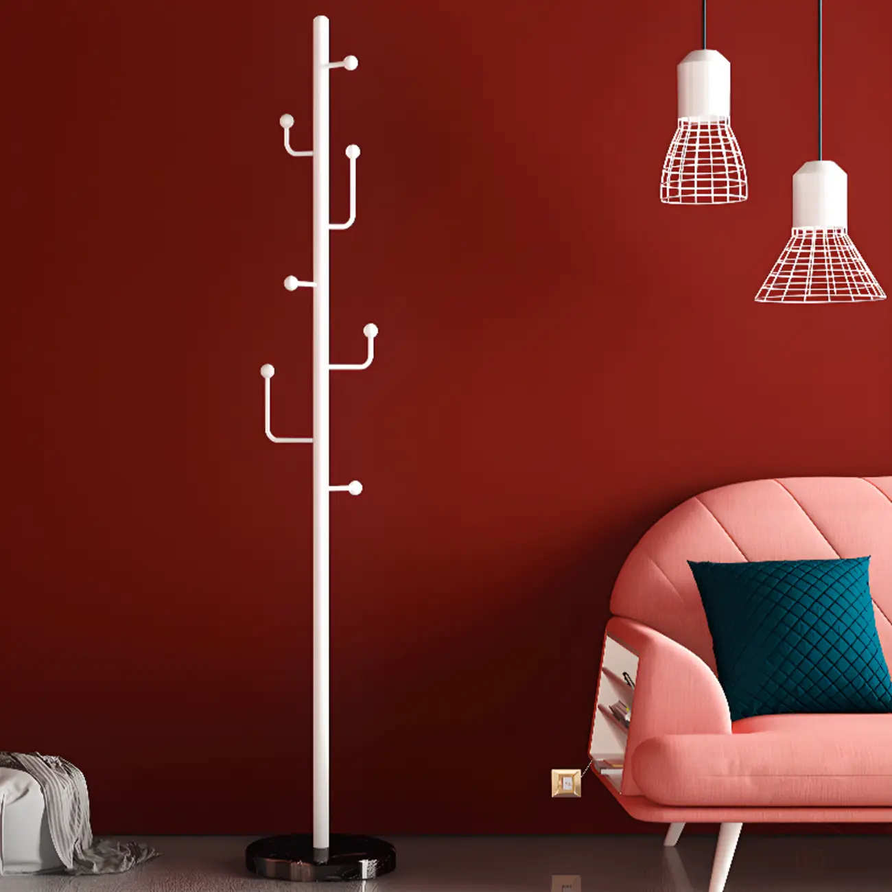 Glam Black Metal Freestanding Coat Rack Image - 17 | homeyfad